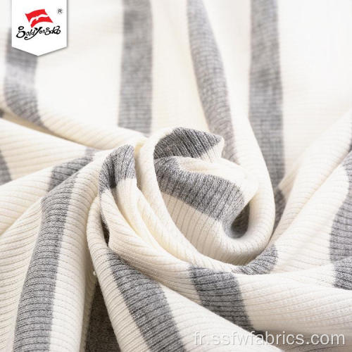 Tissu en tricot côtelé en polyester teinté